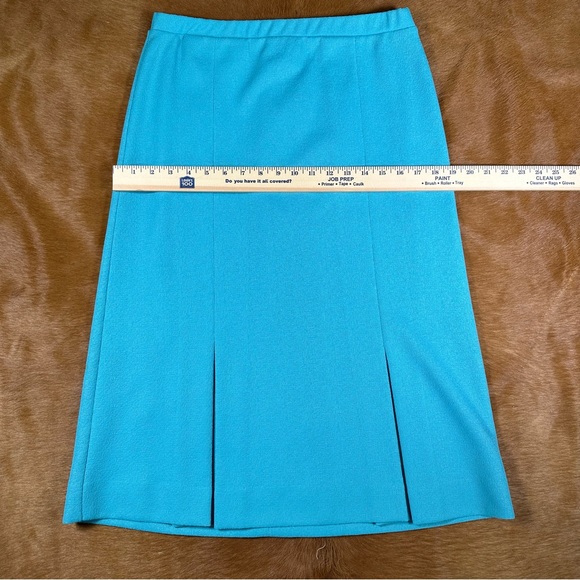 Vintage D’Allaird’s Made in Canada Turquoise Blue 100% Polyester A line Skirt - Picture 6 of 6